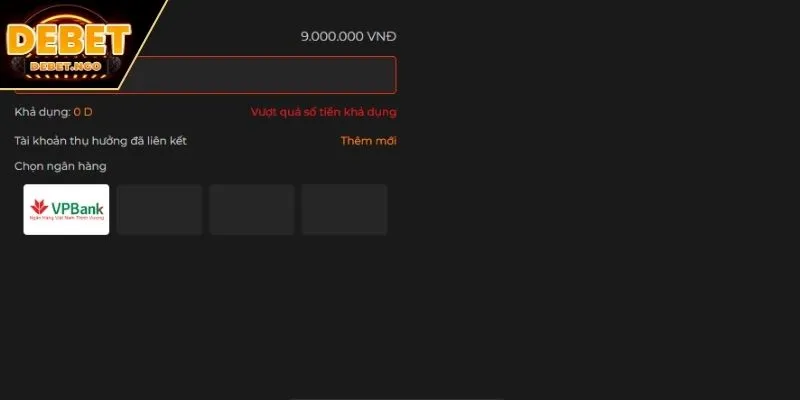 Rút Tiền Debet 4 Các lỗi khi thực hiện rút lợi nhuận